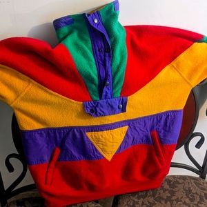 1980's color block fleece